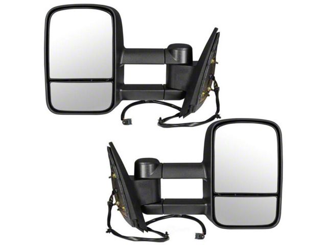 Heated Manual Towing Mirrors; Textured Black (15-19 Sierra 3500 HD)
