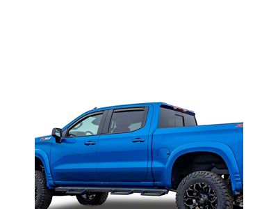 In-Channel Rain Guards; Front and Rear; Smoke (07-14 Sierra 3500 HD Extended Cab)