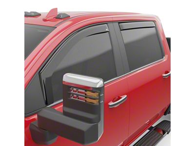 EGR In-Channel Window Visors; Front and Rear; Dark Smoke (20-24 Sierra 3500 HD Double Cab)