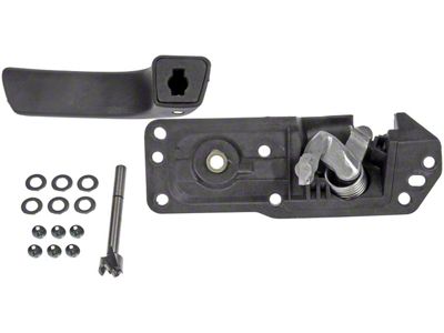 Interior Door Handle; Front Left; Black; Metal; Plastic; Repair Kit (07-14 Sierra 3500 HD Crew Cab)