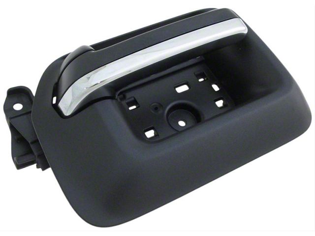 Interior Door Handle; Front Right; Black; With Chrome Insert; Plastic (15-19 Sierra 3500 HD)