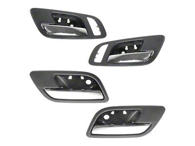 Interior Door Handles; Front and Rear; Chrome and Black (07-13 Sierra 3500 HD Crew Cab)
