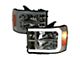 LED Bar Factory Style Headlights; Chrome Housing; Smoked Lens (07-14 Sierra 3500 HD)