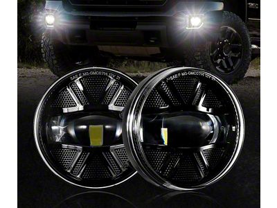 LED Fog Lights; Black Housing (07-14 Sierra 3500 HD)