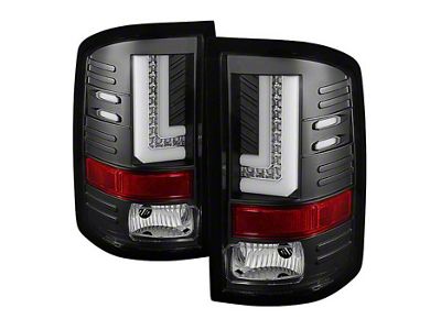 LED Tail Lights; Black Housing; Clear Lens (15-19 Sierra 3500 HD SRW w/ Factory Halogen Tail Lights)