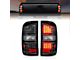 LED Tail Lights; Black Housing; Clear Lens (15-19 Sierra 3500 HD SRW w/ Factory Halogen Tail Lights)