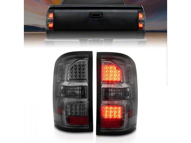LED Tail Lights; Black Housing; Smoked Lens (15-19 Sierra 3500 HD SRW w/ Factory Halogen Tail Lights)