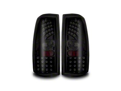 LED Tail Lights; Black Housing; Smoked Lens (01-02 Sierra 3500 HD)