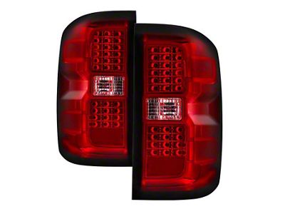 LED Tail Lights; Chrome Housing; Clear Lens (15-19 Sierra 3500 HD DRW w/ Factory Halogen Tail Lights)