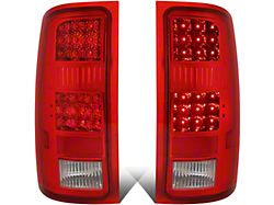 LED Tail Lights; Chrome Housing; Red Lens (07-14 Sierra 3500 HD SRW)
