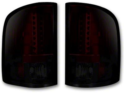 LED Tail Lights; Chrome Housing; Red Smoked Lens (07-14 Sierra 3500 HD DRW)