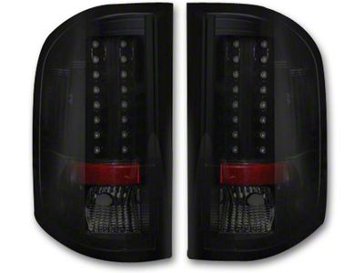 LED Tail Lights; Chrome Housing; Smoked Lens (07-14 Sierra 3500 HD DRW)