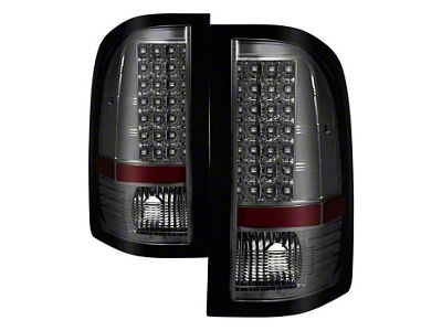 LED Tail Lights; Chrome Housing; Smoked Lens (07-14 Sierra 3500 HD DRW)