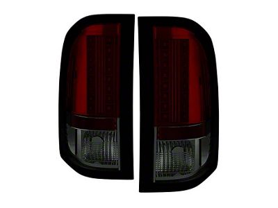 LED Tail Lights; Chrome Housing; Red Smoked Lens (07-14 Sierra 3500 HD DRW)