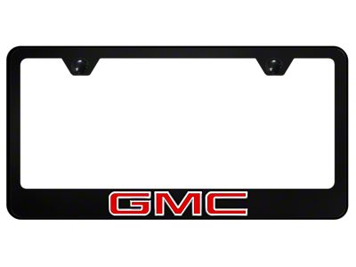 GMC PC License Plate Frame; UV Print on Black (Universal; Some Adaptation May Be Required)