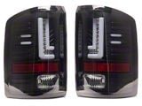 Light Bar LED Tail Lights; Black Housing; Smoked Lens (16-19 Sierra 3500 HD SRW w/ Factory LED Tail Lights)