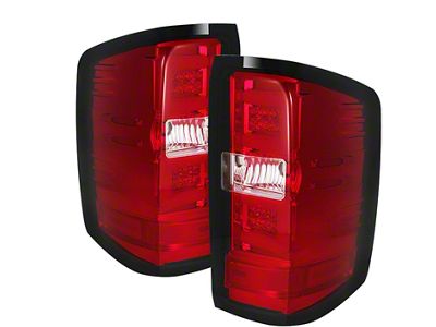 Light Bar LED Tail Lights; Chrome Housing; Red/Clear Lens (15-19 Sierra 3500 HD DRW w/ Factory Halogen Tail Lights)