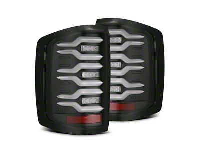 AlphaRex LUXX-Series LED Tail Lights; Black Housing; Clear Lens (17-19 Sierra 3500 HD DRW w/ Factory Halogen Tail Lights)