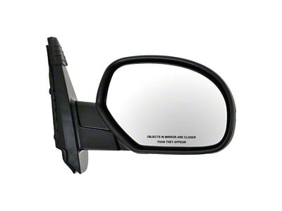 Manual Mirror; Textured Black; Passenger Side (07-13 Sierra 3500 HD)