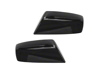 Mirror Caps; Gloss Black (15-17 Sierra 3500 HD)