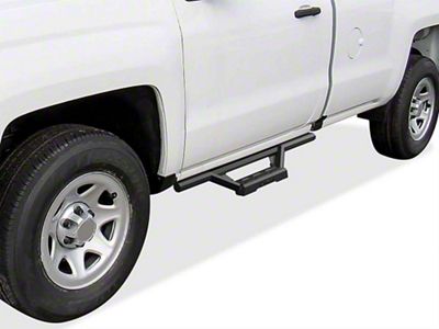 Octagon Tube Drop Style Nerf Side Step Bars; Black (07-19 Sierra 3500 HD Regular Cab)