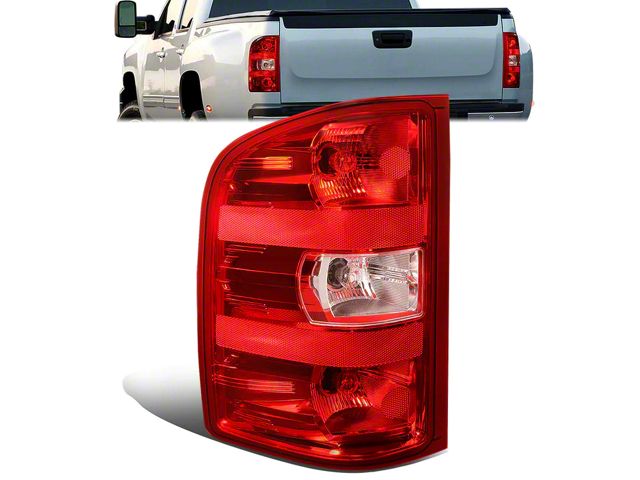 OE Style Tail Light; Chrome Housing; Red/Clear Lens; Driver Side (07-14 Sierra 3500 HD DRW)