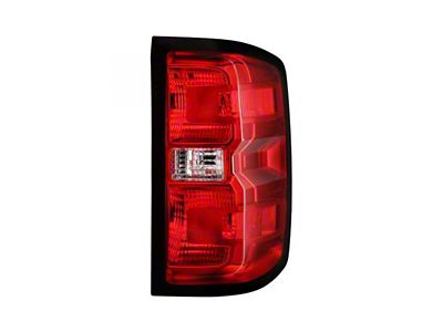 OE Style Tail Light; Chrome Housing; Red/Clear Lens; Driver Side (16-19 Sierra 3500 HD DRW w/ Factory Halogen Tail Lights)