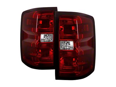 OE Style Tail Lights; Chrome Housing; Red Smoked Lens (15-19 Sierra 3500 HD DRW w/ Factory Halogen Tail Lights)