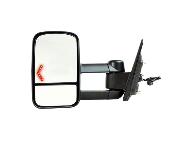 OEM Style Extendable Powered Towing Mirror with Turn Signal; Driver Side (14-19 Sierra 3500 HD)