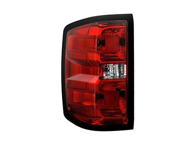 OEM Style Non-Accent Tail Light; Black Housing; Red/Clear Lens; Driver Side (16-19 Sierra 3500 HD DRW w/ Factory Halogen Tail Lights)