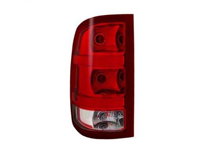 OEM Style Tail Light; Chrome Housing; Red/Clear Lens; Driver Side (07-14 Sierra 3500 HD SRW)