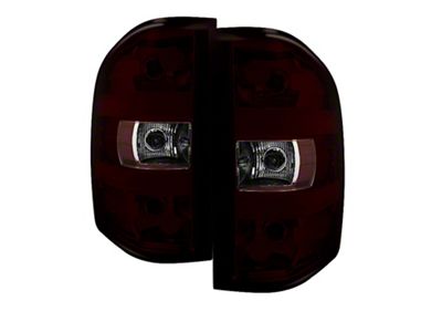 OEM Style Tail Lights; Chrome Housing; Red Smoked Lens (07-14 Sierra 3500 HD DRW)