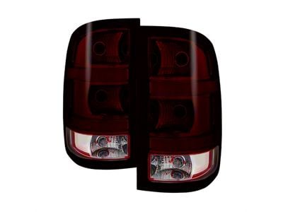 OEM Style Tail Lights; Chrome Housing; Red Smoked Lens (07-14 Sierra 3500 HD SRW)