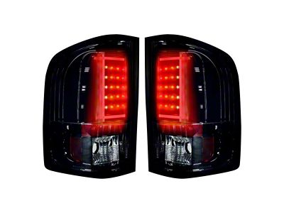 OLED Tail Lights; Chrome Housing; Red Lens (07-14 Sierra 3500 HD DRW)