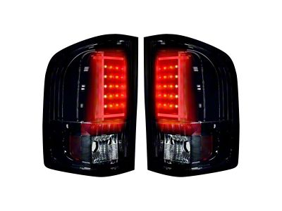OLED Tail Lights; Chrome Housing; Red Lens (07-14 Sierra 3500 HD DRW)