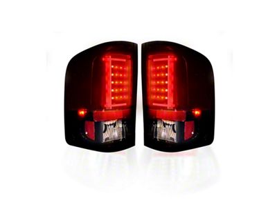 OLED Tail Lights; Chrome Housing; Red Smoked Lens (07-14 Sierra 3500 HD DRW)
