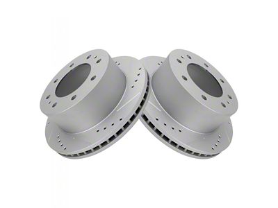 Performance Drilled and Slotted 8-Lug Rotors; Rear Pair (11-25 Sierra 3500 HD SRW)