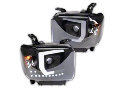 Performance Headlights; Black Housing; Clear Lens (15-19 Sierra 3500 HD)