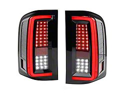 Performance Series LED Tail Lights; Black Housing; Clear Lens (07-14 Sierra 3500 HD SRW)