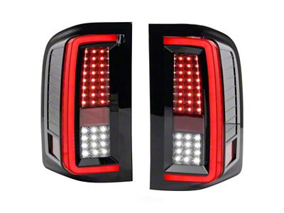 Performance Series LED Tail Lights; Black Housing; Clear Lens (07-14 Sierra 3500 HD SRW)