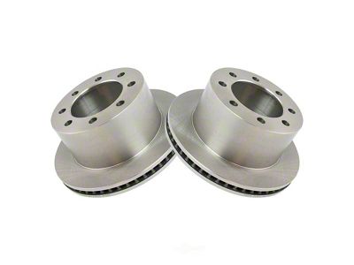 Plain Vented 8-Lug Rotors; Rear Pair (07-10 Sierra 3500 HD DRW)