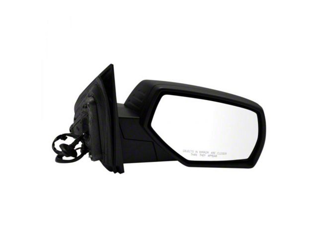 Powered Heated Manual Folding Mirror with Temperature Sensor; Textured Black; Passenger Side (15-19 6.6L Duramax Sierra 3500 HD)