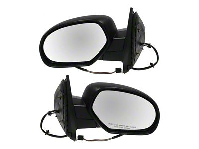 Powered Heated Manual Folding Mirrors; Textured Black (07-14 Sierra 3500 HD)