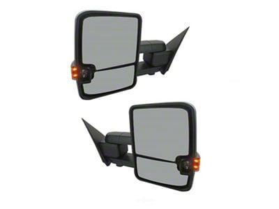 Powered Heated Memory Power Folding Towing Mirrors with Black and Chrome Caps (15-19 Sierra 3500 HD)