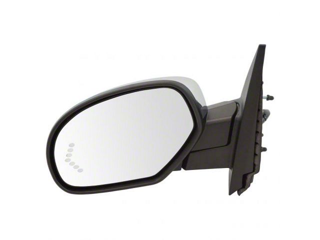 Powered Heated Memory Side Mirror with Chrome Cap; Driver Side (07-14 Sierra 3500 HD)