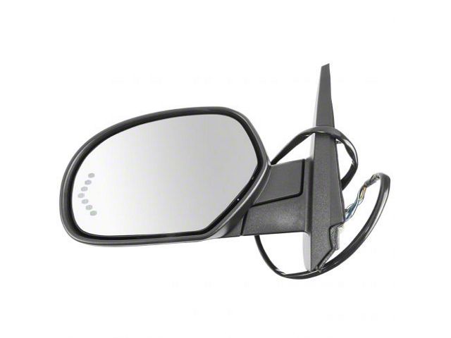 Powered Heated Memory Side Mirror; Textured Black; Driver Side (07-08 Sierra 3500 HD)