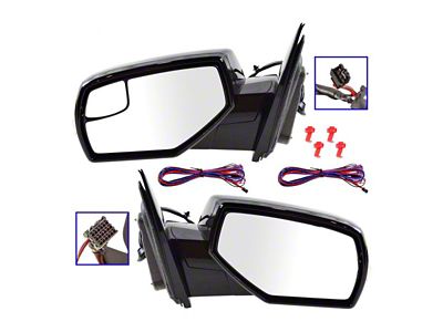 Powered Heated Mirrors with Turn Signal; Paint to Match Black (15-17 Sierra 3500 HD)