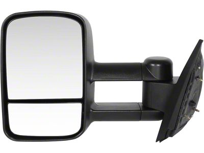 Powered Heated Towing Mirror; Driver Side; Paintable Black (07-14 Sierra 3500 HD)