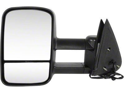 Powered Heated Towing Mirror; Driver Side; Paintable Black (03-06 Sierra 3500 HD w/ 20-Pin Connector)