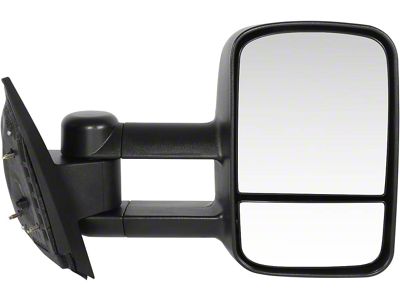 Powered Heated Towing Mirror; Passenger Side; Paintable Black (07-14 Sierra 3500 HD)